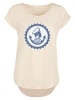 F4NT4STIC Long Cut T-Shirt Knut und Jan Hamburg with Ladies Long Slub Tee in Whitesand