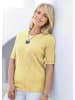 GOLDNER Kurzgröße:  Pflegeleichter Pullover in hochwertiger Rippenstruktur in gelb
