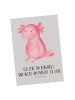 Mr. & Mrs. Panda Ansichtskarte Axolotl Niedlich mit Spruch in Grau Pastell