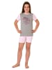NORMANN Shorty Pyjama kurzarm Pferde - 74803 in grau