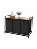 relaxdays Wäschesammler in Schwarz/ Natur - (B)109,5 x (H)73,5 x (T)33 cm