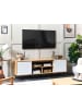 Beliani TV-Möbel PALMER in Braun/Weiß - (W) 160 x (H) 56 x (L) 40 cm