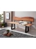 KADIMA DESIGN Holzbank Massiv | Akazie, 180x85,5cm, Baumkante, 4-Sitzer