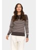 SAINT TROPEZ Strickpullover MilaSZ Gerade Passform in Mink Gray Morn Shimmer Stripe