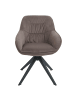 MCW 6er-Set Esszimmerstuhl K28 drehbar mit Armlehne, Stoff/Textil braun