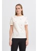 ICHI T-shirt IHCAMINO Regular fit in Cloud Dancer w. Pink Yarrow