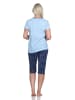 NORMANN Capri Pyjama Schlafanzug "RELAX" - 74827 in blau