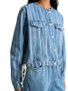 Marc O'Polo DENIM Gestreifte Jeansjacke boxy in Medium Blue