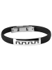 Adeliás Unisex Armband – Armreif aus Kautschuk Ø 6,5 cm cm in schwarz