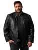 Men Plus Lederjacke in schwarz