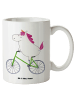 Mr. & Mrs. Panda Teetasse Einhorn Radfahrer ohne Spruch in Weiß