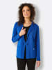 creation L Merino-Strickblazer in royalblau