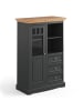Feldmann-Wohnen Vitrine Belluno Elegante Kiefer Natur / basaltgrau (RAL7012) 89 / 44 / 130cm