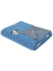 Beliani Kuscheldecke TALOKAN in Blau/Schwarz/Weiß - (W) 130 x (H) 0.5 x (L) 170 cm