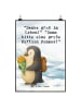 Mr. & Mrs. Panda Bild Pinguin Pommestüte Design mit Spruch in Weiß