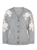 More & More cosy, bestickte Strickjacke in silvergrey melange