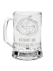Mr. & Mrs. Panda Gravur Bierkrug Sternzeichen Fische mit Spruch in Transparent