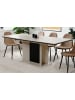 Furn.Design Esstisch sand, schwarz, Säulentisch ausziehbar 160 - 200 x 90 cm