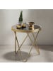 KADIMA DESIGN Beistelltisch | Glas, Metall, 42x46x42cm, Schwarz/Gold, Rund in Gold