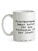 Mr. & Mrs. Panda Bürotasse Spruch Feuerwehrmann Held mit Spruch in Weiß