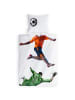 Carpe Sonno Kinderbettwäsche 135x200 Fussball in weiß