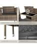 tectake Rattan Gartensitzbank Narbonne 131 x 59 x 82 cm, natur/dunkelgrau