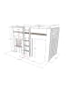 58 aufm Kessel SPIELBETT Karrie 206x120x105 aus MDF in Weiß mit Stoffset