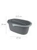 Homea Putzeimer mit Griff und Ausguss, 10l in Grau, (B) 19,5 x (H) 26 x (L) 47 cm