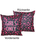 JACK 1x Outdoor Kissenhülle Motiv 50x50cm Girls Only in Anthrazit/Pink