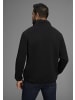 Man's World Fleecepullover in schwarz meliert
