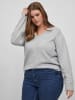 Vila Plus Size Strickpullover Basic V-Neck VIRIL in Grau-2