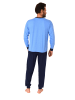 NORMANN Pyjama langarm Schlafanzug Bündchen - 70406 in blau