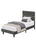 VASAGLE Bettgestell Kacy in Bleigrau - (B)90 x (H)(110-116.5) x (T)202 cm