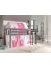 58 aufm Kessel KINDERBETT Karolina 210x114x106 Massivholz Grau Textilset Princess 4