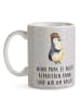 Mr. & Mrs. Panda Geschenktasse Wenn Papa es nicht reparieren kan... in Grau Pastell