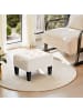 SONGMICS Sitzhocker Maceo in Beige-Schwarz - (B)32 x (H)26 x (T)40 cm