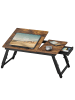 SONGMICS Laptoptisch Bambou in Braun - (B)(61.1-68.4) x (H)(22.6-32.1) x (T)35 cm