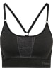 Hummel Hummel Top Hmlmt Yoga Damen Atmungsaktiv Feuchtigkeitsabsorbierenden Nahtlosen in BLACK/ASPHALT MELANGE