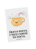 Mr. & Mrs. Panda Postkarte Kaffee Gespenst mit Spruch in Weiß