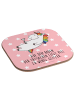 Mr. & Mrs. Panda Holzuntersetzer Einhorn Blümchentail mit Spruch in Rot Pastell