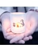 Mr. & Mrs. Panda Teelichthalter Glas Pinguin Lagerfeuer ohne Spruch in Transparent