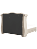 Beliani Doppelbett AYETTE in Beige - (W) 225 x (H) 154 x (L) 215 cm