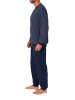 NORMANN Langarm Schlafanzug Pyjama Bündchen Minimalprint - 86504 in marine