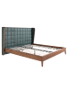 Angel Cerdá Bett 7148 in Dunkelgrün / Walnuss – (B)206 x (H)213 x (T)123 cm
