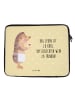Mr. & Mrs. Panda Laptop Tasche Igel Wein mit Spruch in Gelb Pastell
