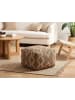 Beliani Pouf GOPI in Braun/Beige - (W) 50 x (H) 30 x (L) 50 cm