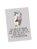 Mr. & Mrs. Panda Postkarte Pinguin Kleine Schwester mit Spruch in Grau Pastell