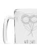 Mr. & Mrs. Panda Gravur Bierkrug Blume Sonnenblume mit Spruch in Transparent