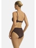 Sea Level Essentials Cross Front Multifit Bra Top in COCOA