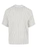 Urban Classics Urban Classics Striped Crinkle Resort Shirt in offwhite/black